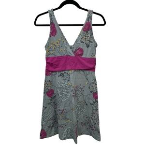 Patagonia Floral Sleeveless Dress - Gray and Hot Pink Size Medium